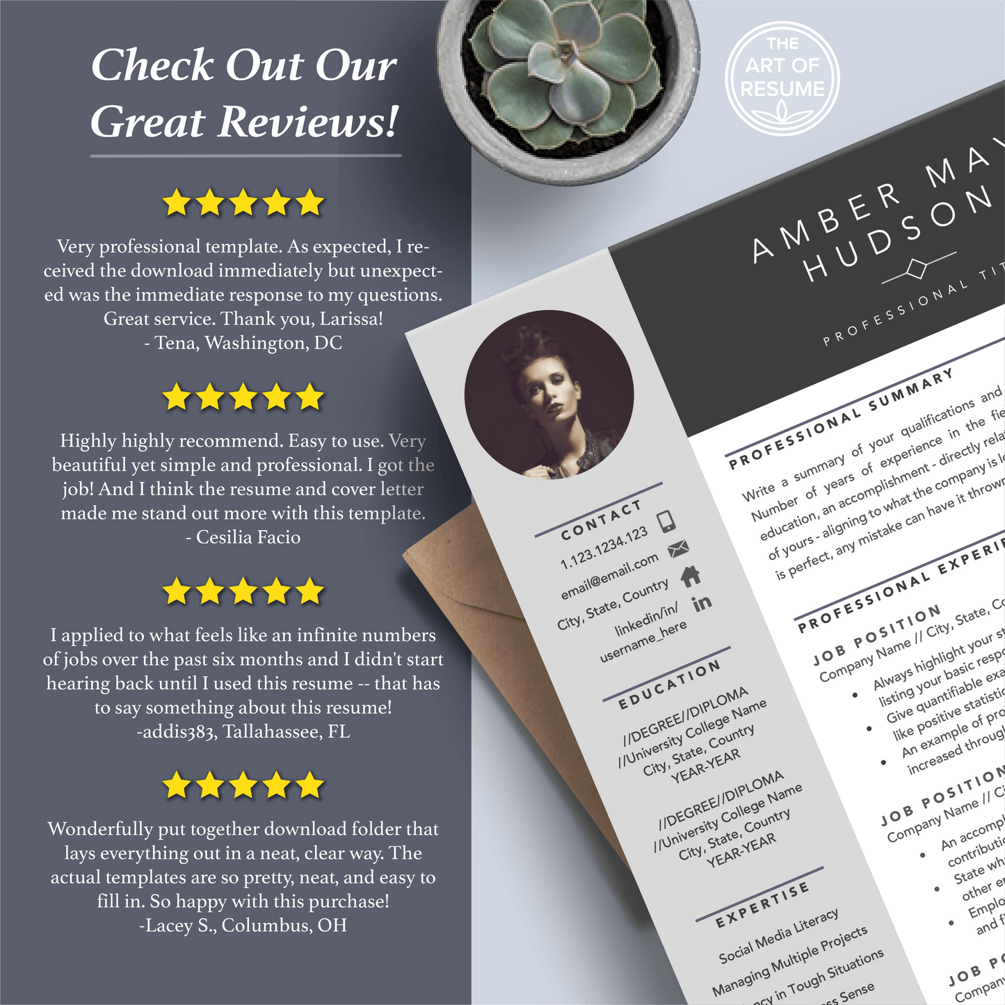 Creative Resume Design with Photo | Stylist CV - The Art of Resume
