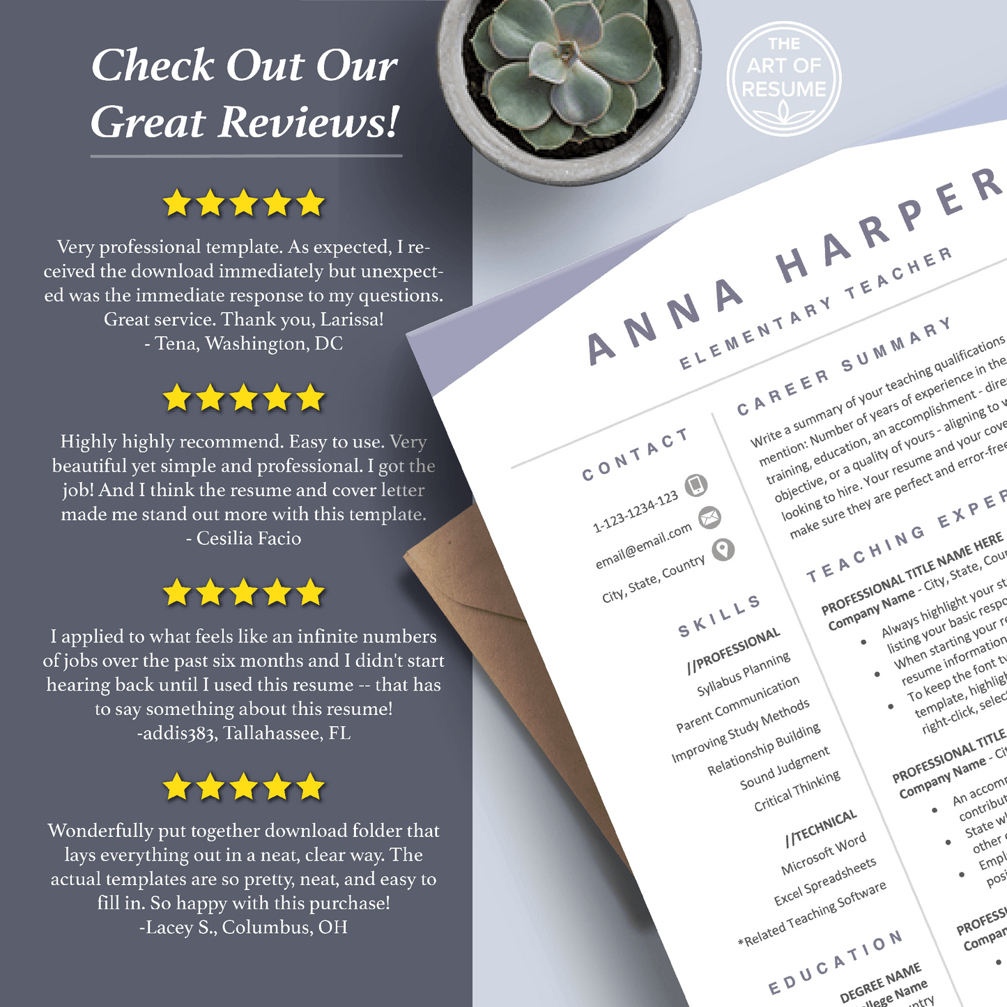 Teacher Resume Template | Resumes for Teaching Educator Professional - The Art of Resume