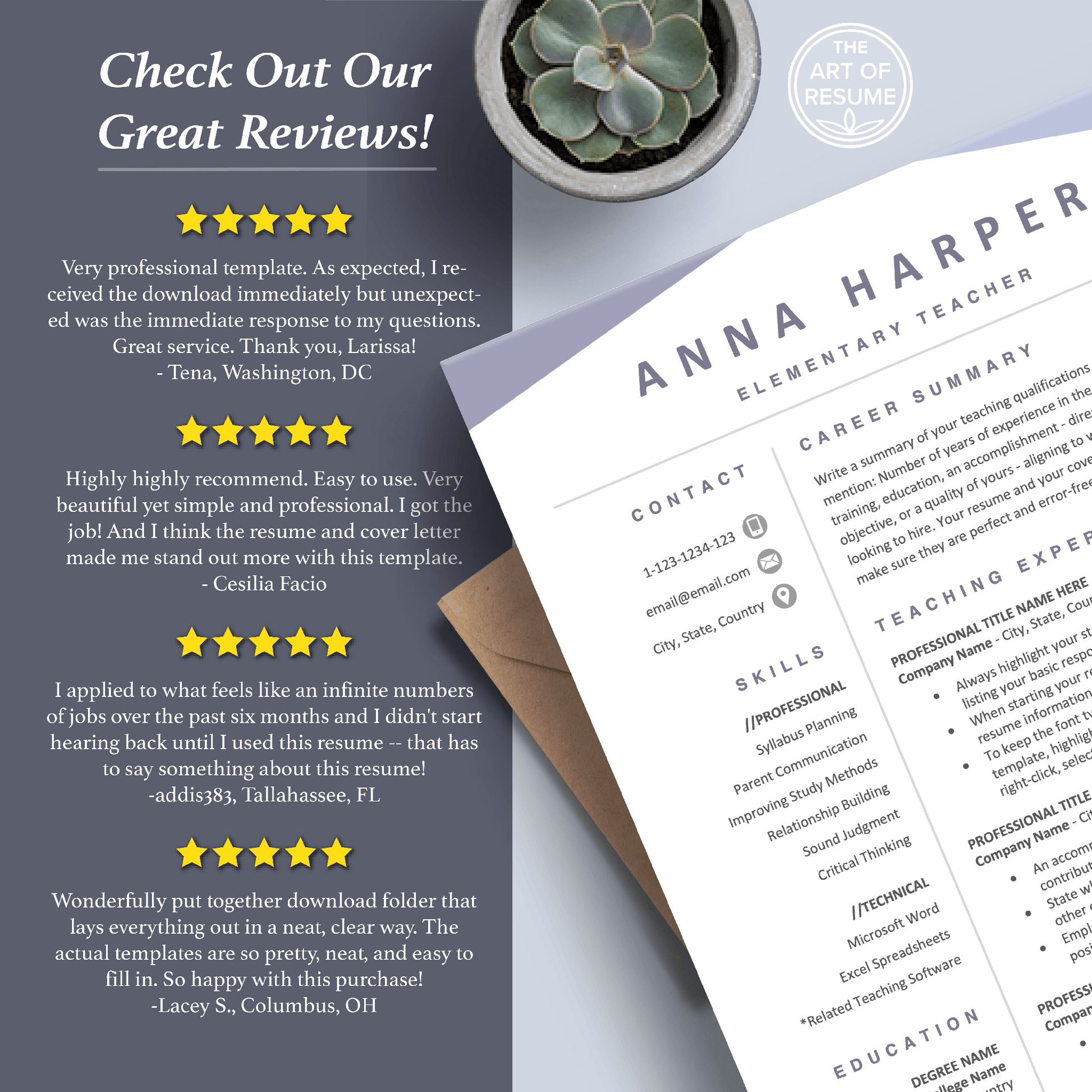 Teacher Resume Template | Resumes for Teaching Educator Professional - The Art of Resume
