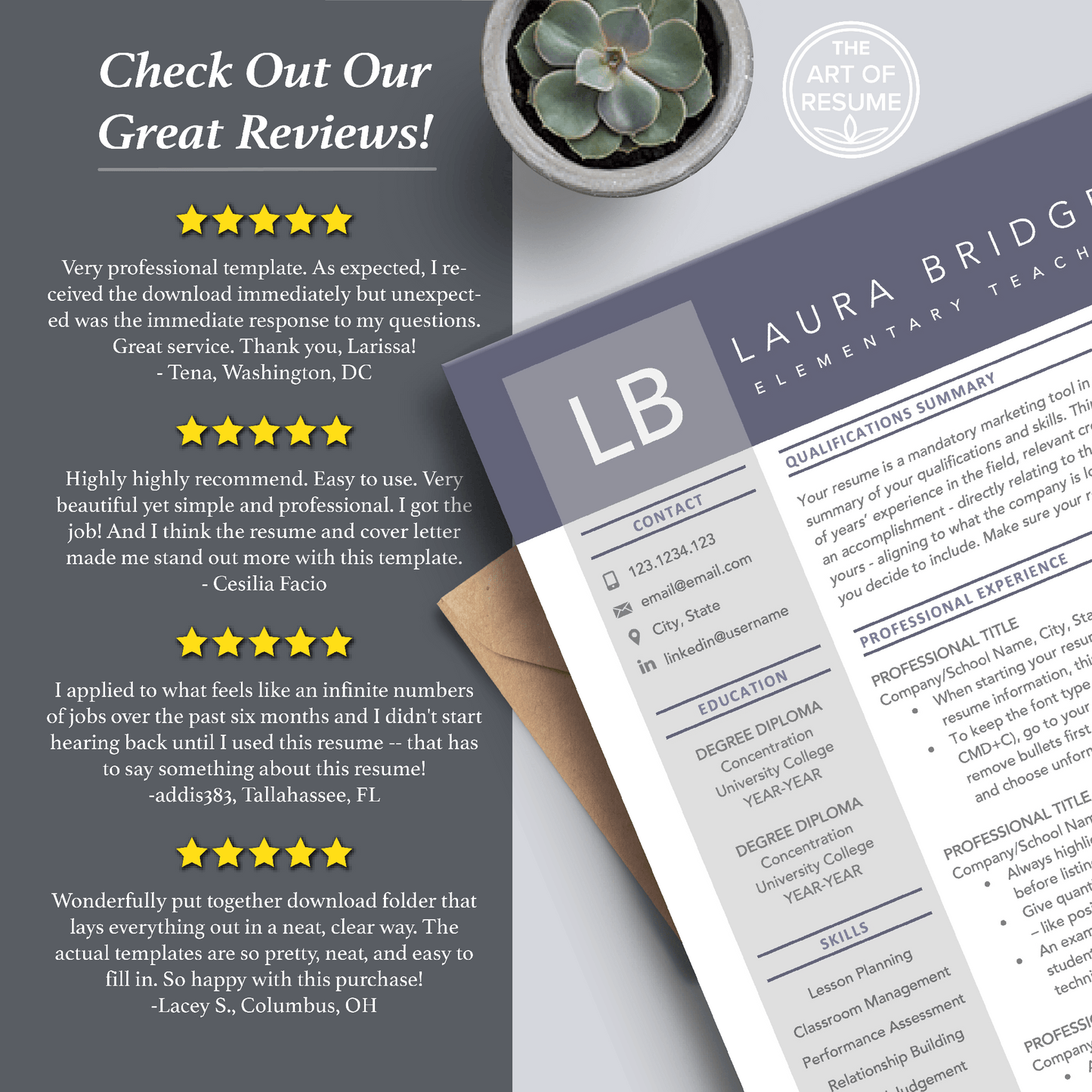 The Art of Resume Templates | Professional Purple Resume CV Templates Online 5-Star Reviews