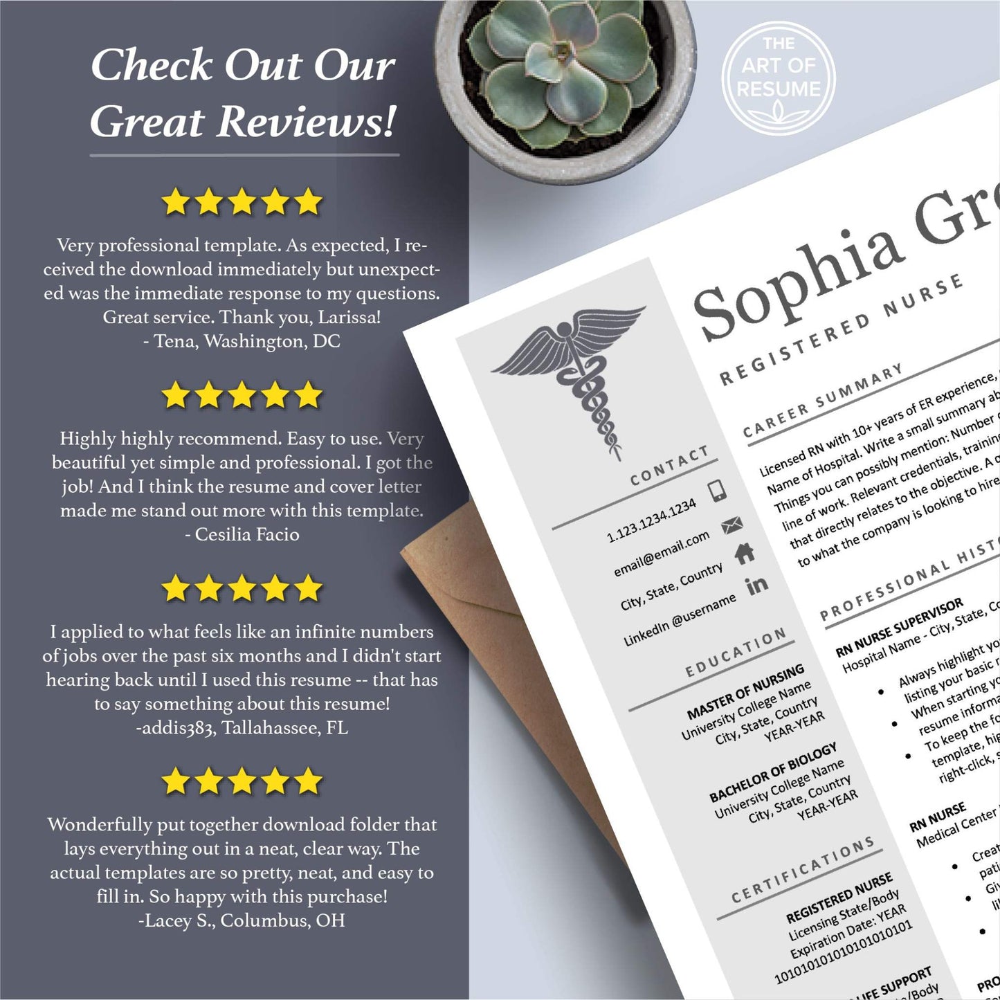 The Art of Resume Templates | Medical, Nurse, Doctor Resume CV Templates Online 5-Star Reviews