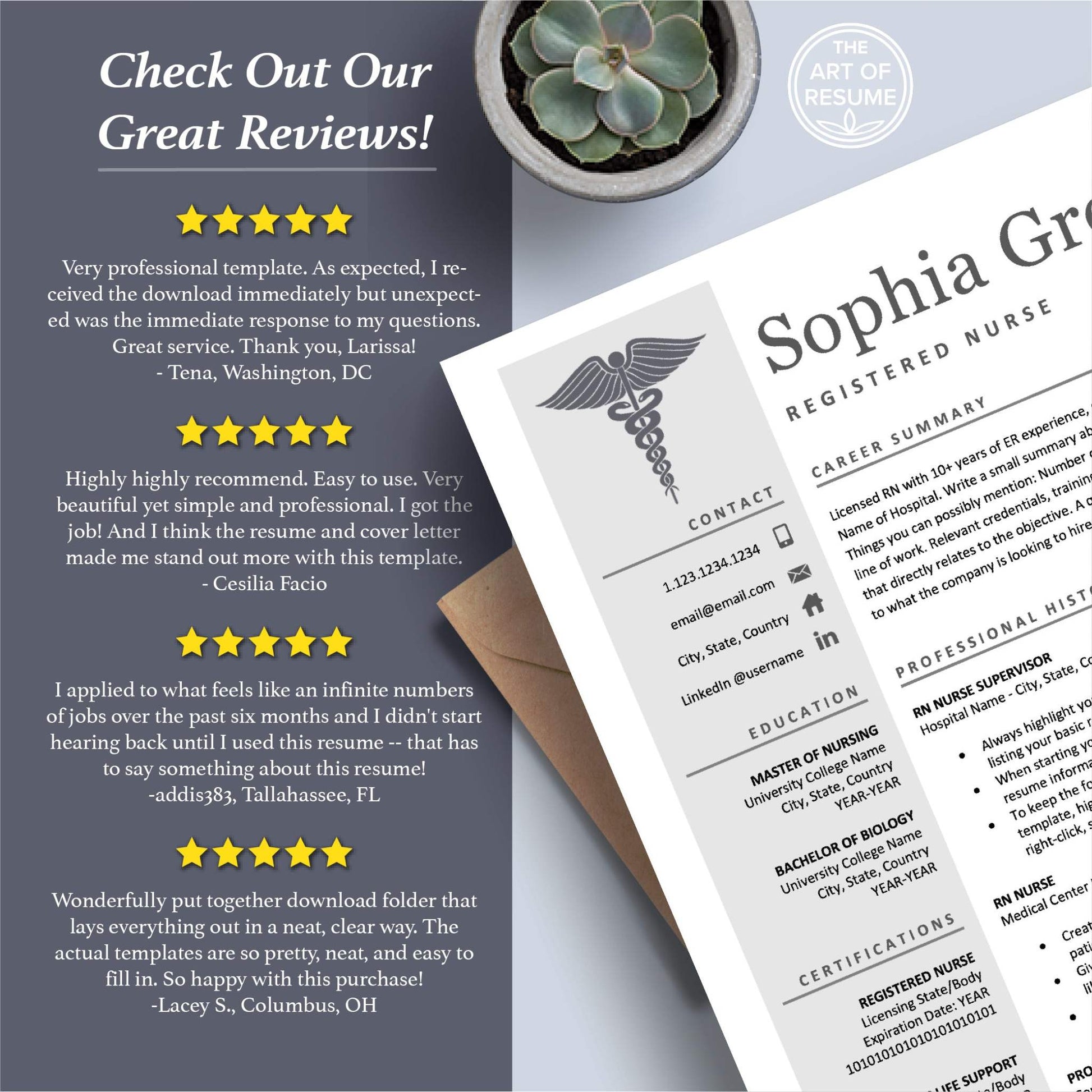 The Art of Resume Templates | Medical, Nurse, Doctor Resume CV Templates Online 5-Star Reviews