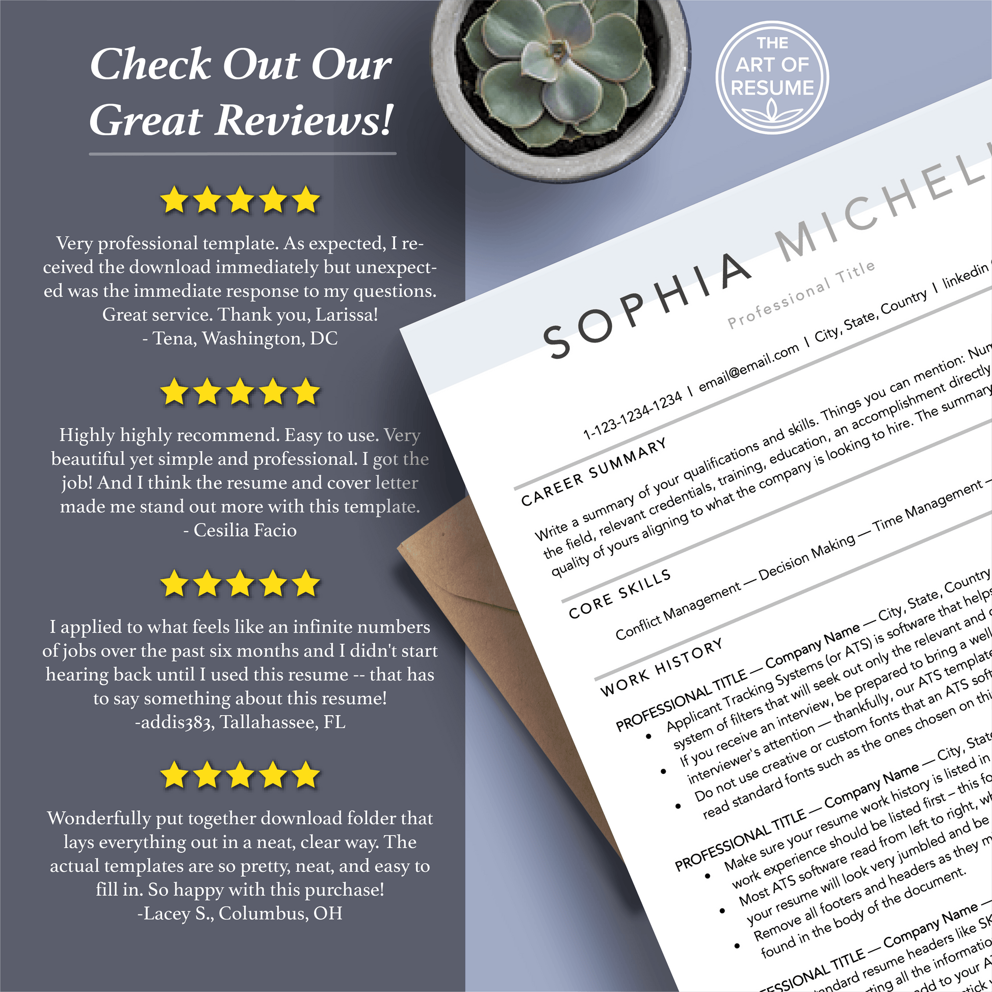 The Art of Resume Templates | Professional Simple Resume CV Templates Online 5-Star Reviews