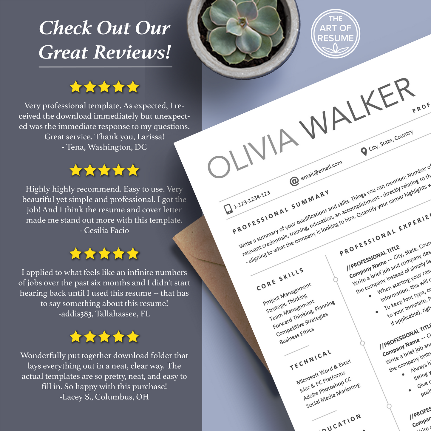 The Art of Resume Templates | Professional Simple Resume CV Templates Online 5-Star Reviews