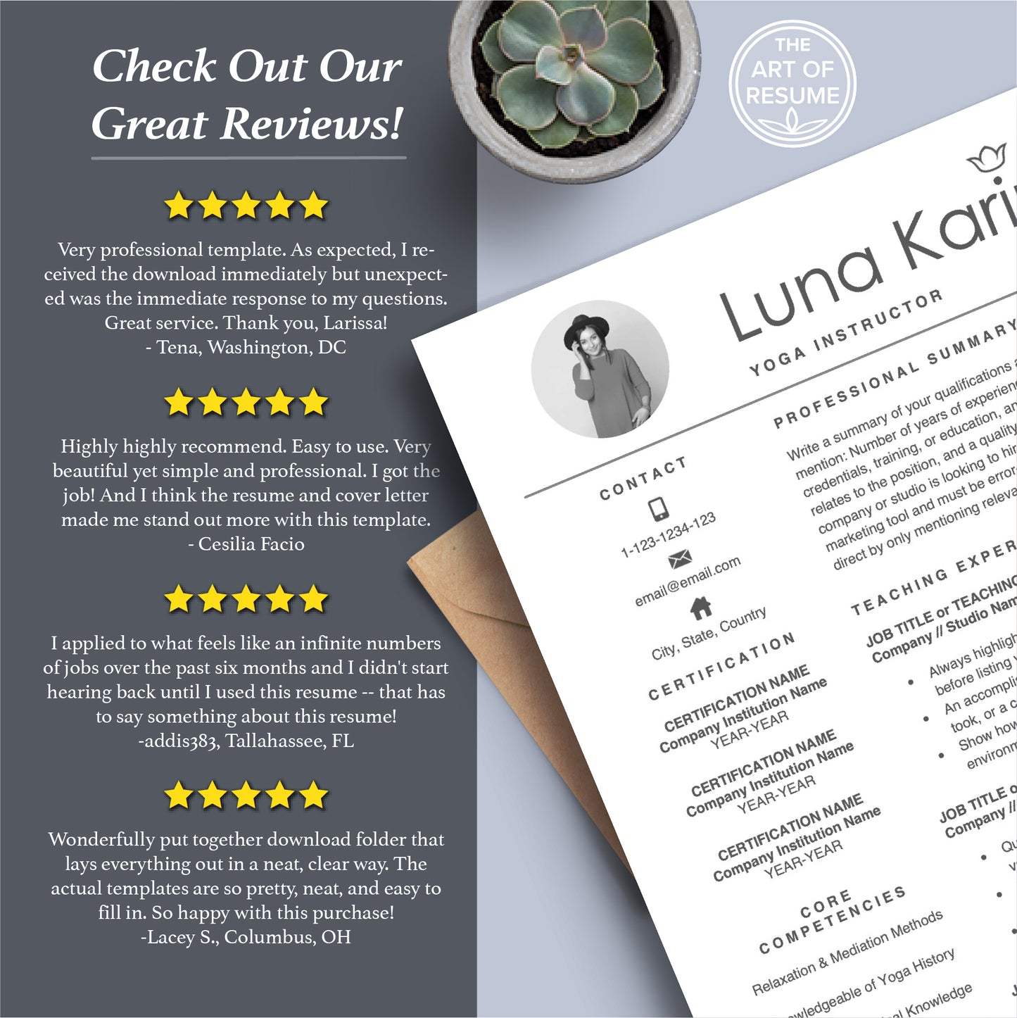 The Art of Resume Templates | Yoga Teacher Resume CV Templates Online 5-Star Reviews