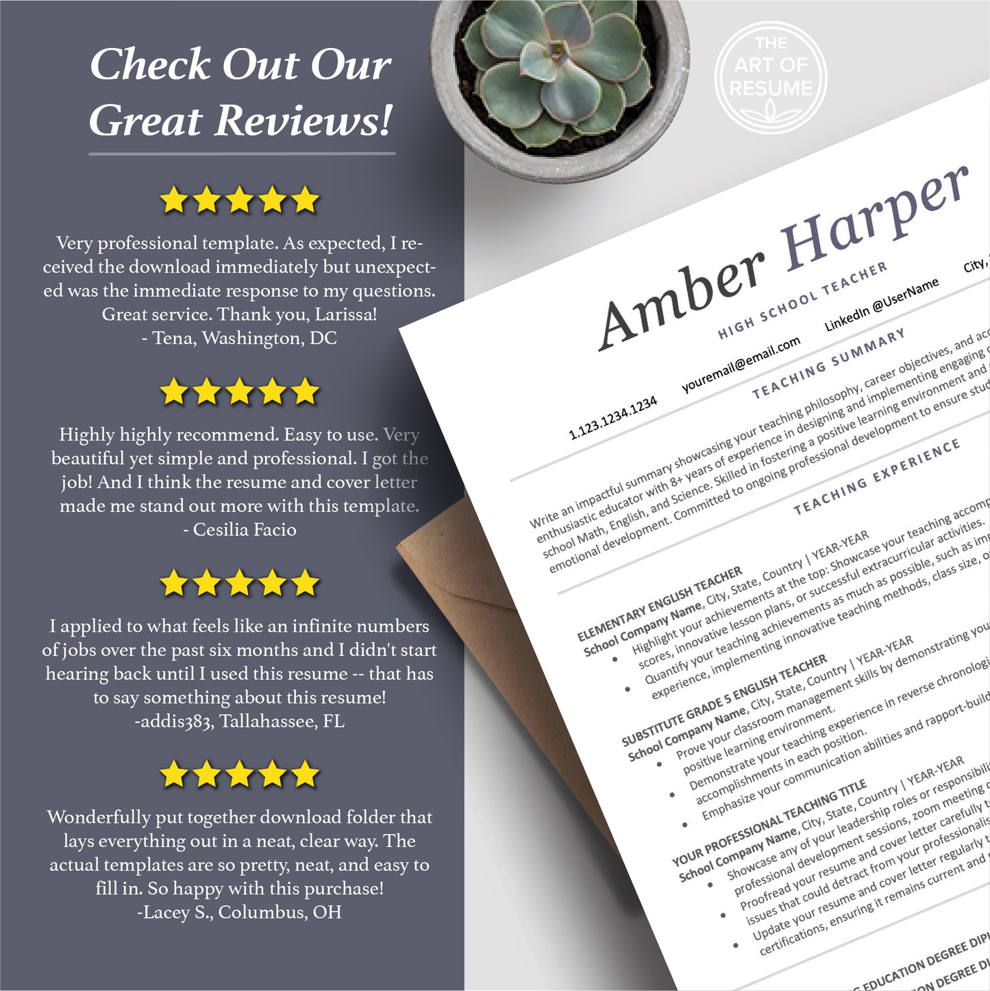 The Art of Resume Templates | Professional ATS-Friendly Teacher Educator Resume CV Templates Online 5-Star Reviews