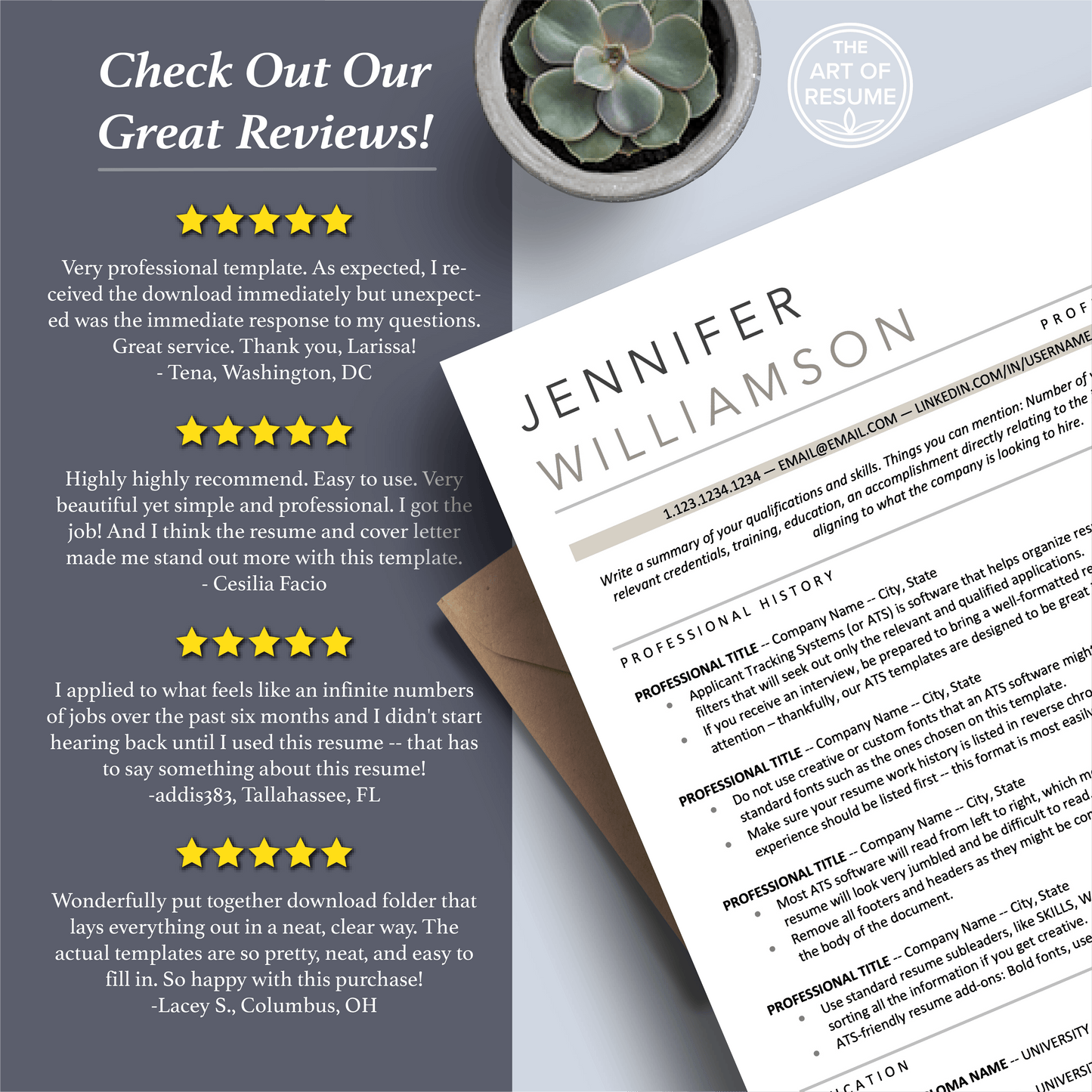 Professional Resume Bundle | ATS-Friendly Resume CV Format - The Art of Resume