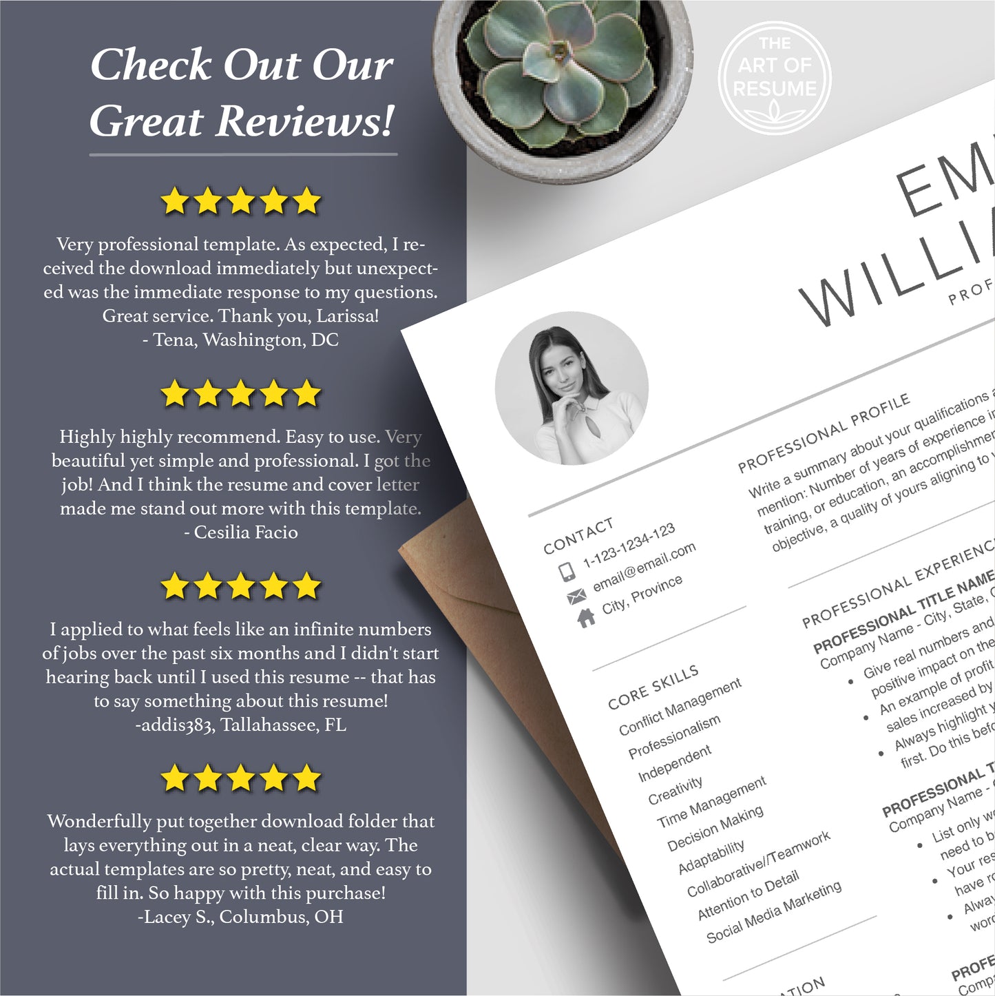 The Art of Resume | Professional Resume CV Template Design with Photo Picture | Best Resume Reviews Online