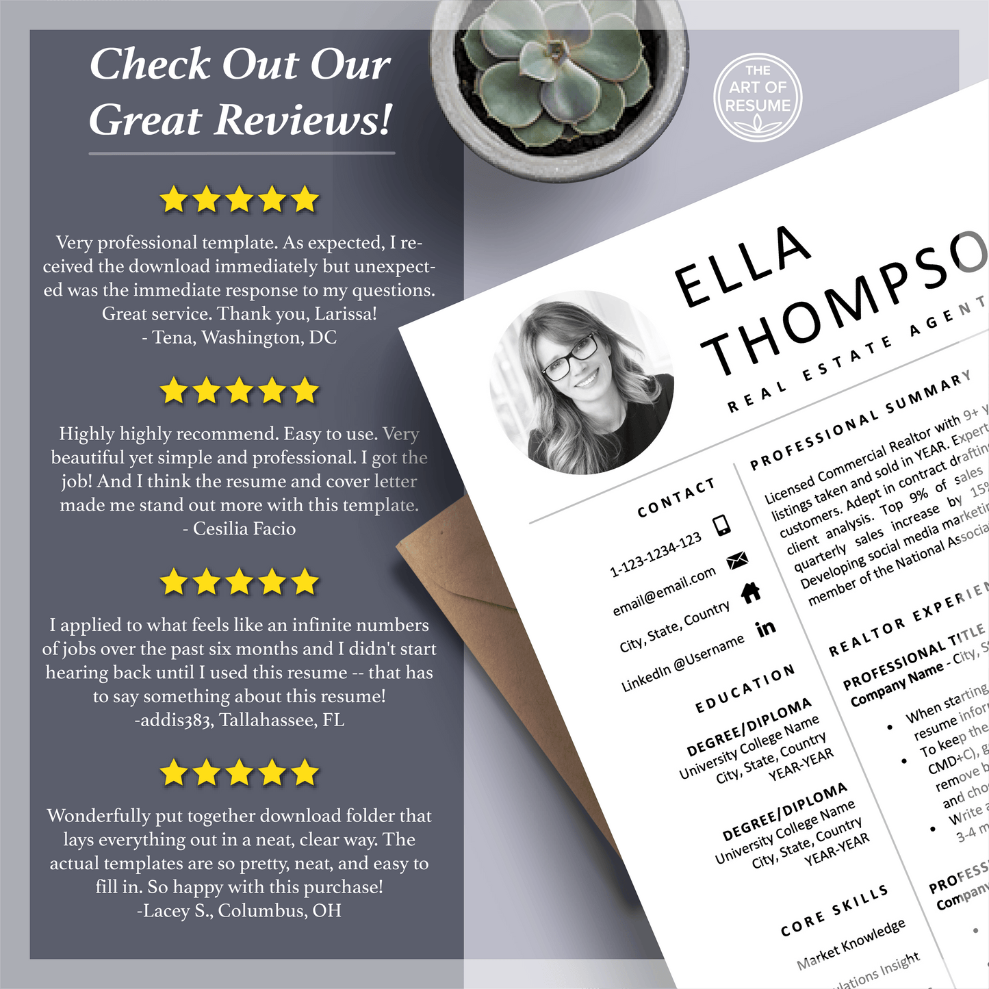Modern Resume Bundle | Realtor, Architect - The Art of Resume