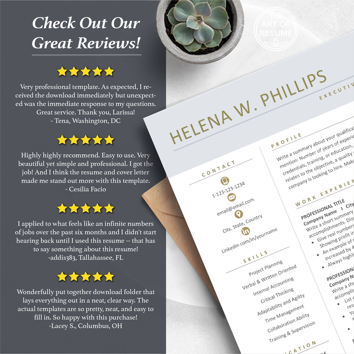 The Art of Resume Templates | Professional Executive Resume CV Templates Online 5-Star Reviews