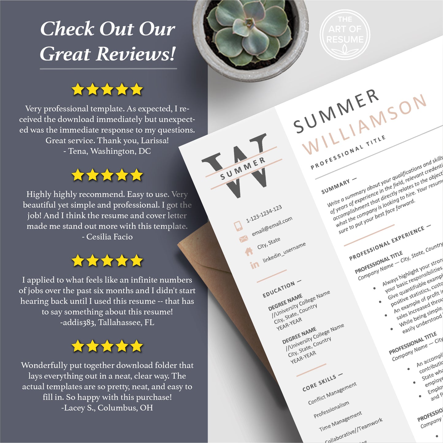The Art of Resume Templates | Professional Executive Resume CV Templates Online 5-Star Reviews