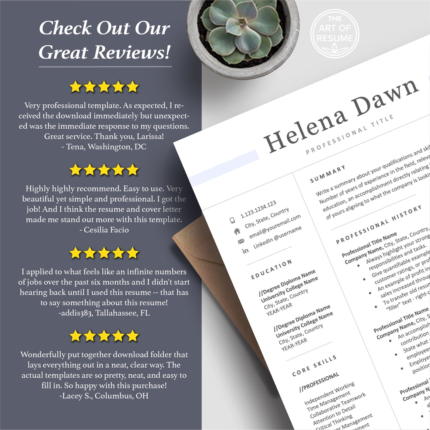 The Art of Resume | Executive Simple Resume CV Template Design Bundle | Best Resume Reviews