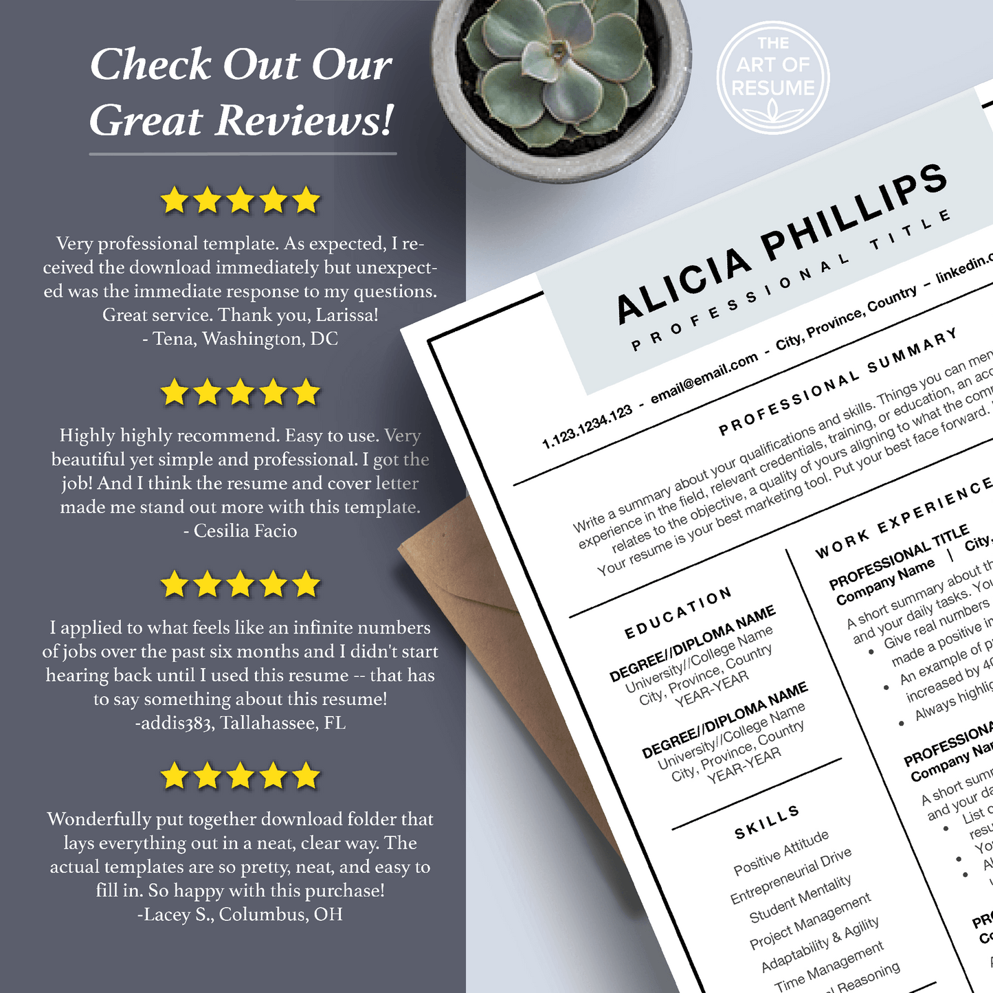 Simple Resume Template | Professional Resume | Modern CV - The Art of Resume
