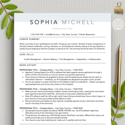 The Art of Resume Templates | Modern ATS-Friendly Professional Resume CV Design Template Bundle
