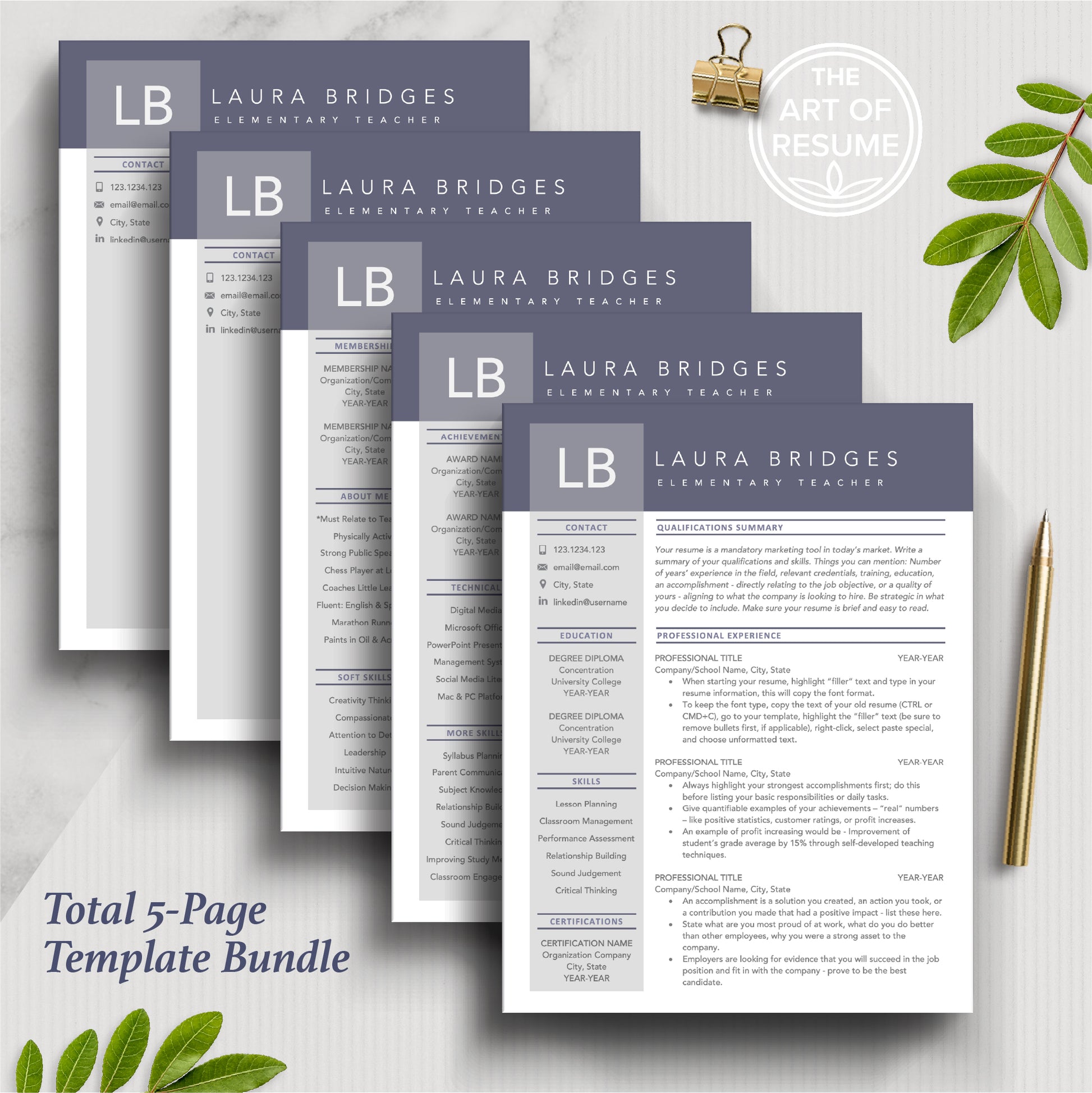 Professional Resume | Teacher Resume Templates | Free Resume Writing Guide - The Art of Resume