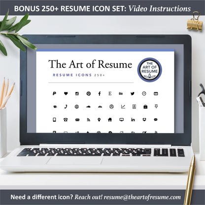 The Art of Resume Templates |  Bonus 250 Free  Resume CV Icons, Images PNG
