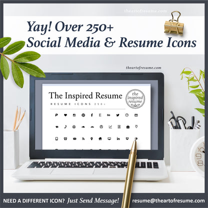 The Art of Resume Templates |  Bonus 250 Free Social Media and Resume Icons, Images PNG