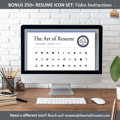 BONUS Professional Resume CV Icons 250+ Images PNG