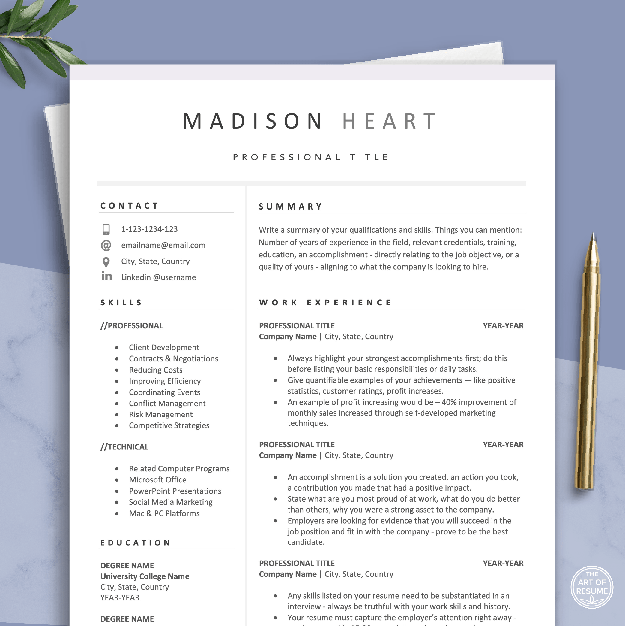 Instantly download your free resume template design bundle