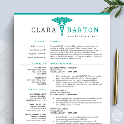 The Art of Resume Templates | Nurse Doctor Medical Resume CV Design Template Maker, Download for Apple Pages and Microsoft Word, Mac and PC Resume CV Template | Curriculum Vitae for Apple Pages, Microsoft Word, Mac, PC