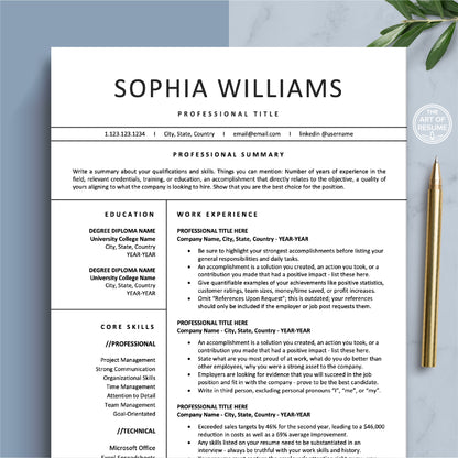 The Art of Resume Templates | Professional Modern Resume CV Design Template Bundle