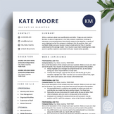 Professional Navy Blue Resume Template Design | Free Cover Letter – The ...