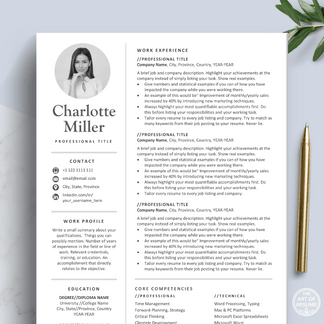 Professional Resume with Picture | Simple Resume Design Bundle – The ...