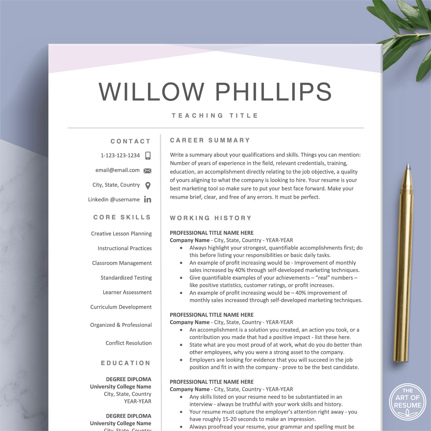 Resume Template Maker | Fully Editable Resume Template | Executive CV Download