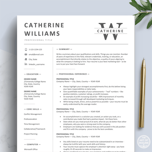 Simple Resume Template | Modern CV Design | Curriculum Vitae