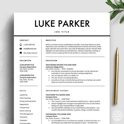 The Art of Resume Template Designs | Professional Student Resume Templates