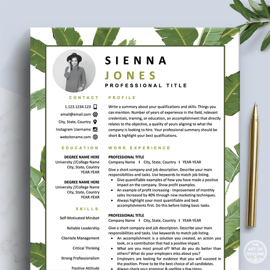 Creative Resume Builder | Resume for Fashion, Art Teacher, Florist, Interior Design