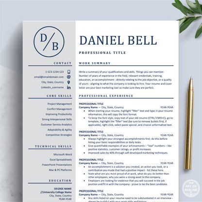 Executive Resume Design | Professional Resume CV - The Art of Resume