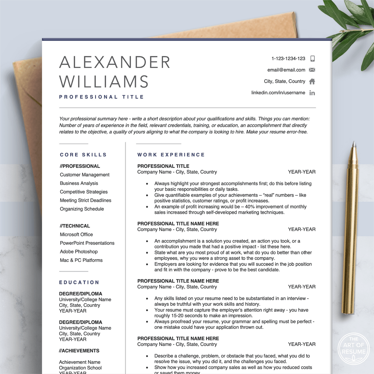 Example Cv Excellent Grade Excellent Cv Template