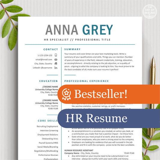 The Art of Resume Template Designs | Professional Resume Template Bundle Free Download for Human Resource Project Manager