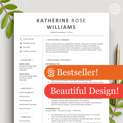 Professional Resume Design | Executive Resume Format | Free Cover Letter - The Art of Resume