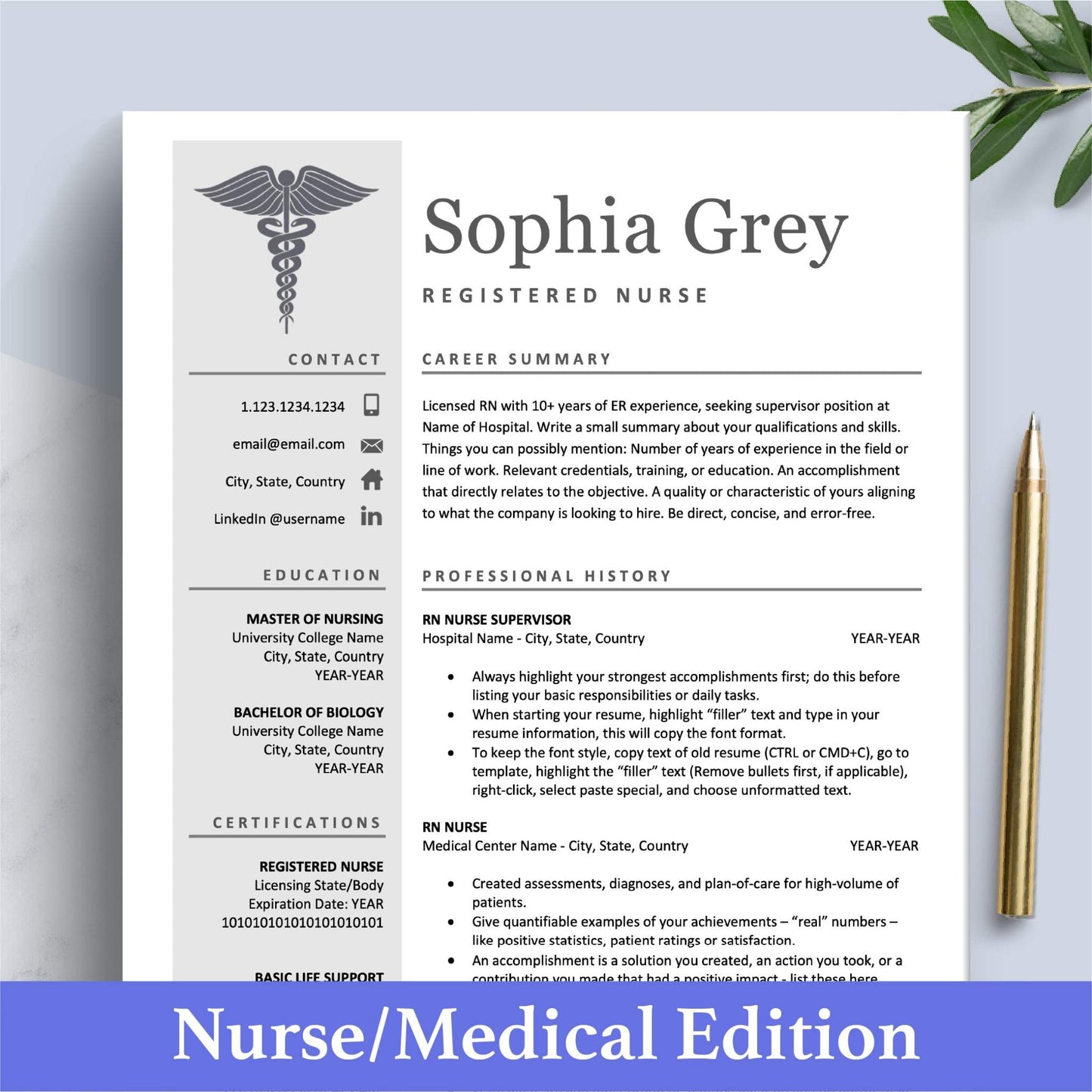 The Art of Resume Templates | Medical, Nurse, Doctor Resume CV Design Template Builder Bundle Download | Curriculum Vitae