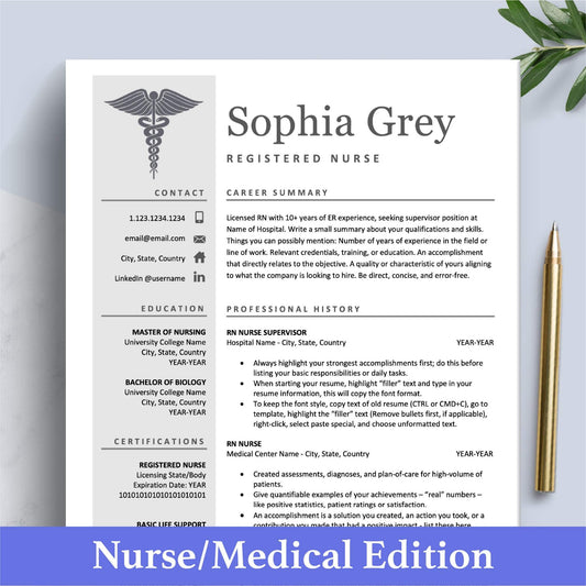 The Art of Resume Templates | Medical, Nurse, Doctor Resume CV Design Template Builder Bundle Download | Curriculum Vitae