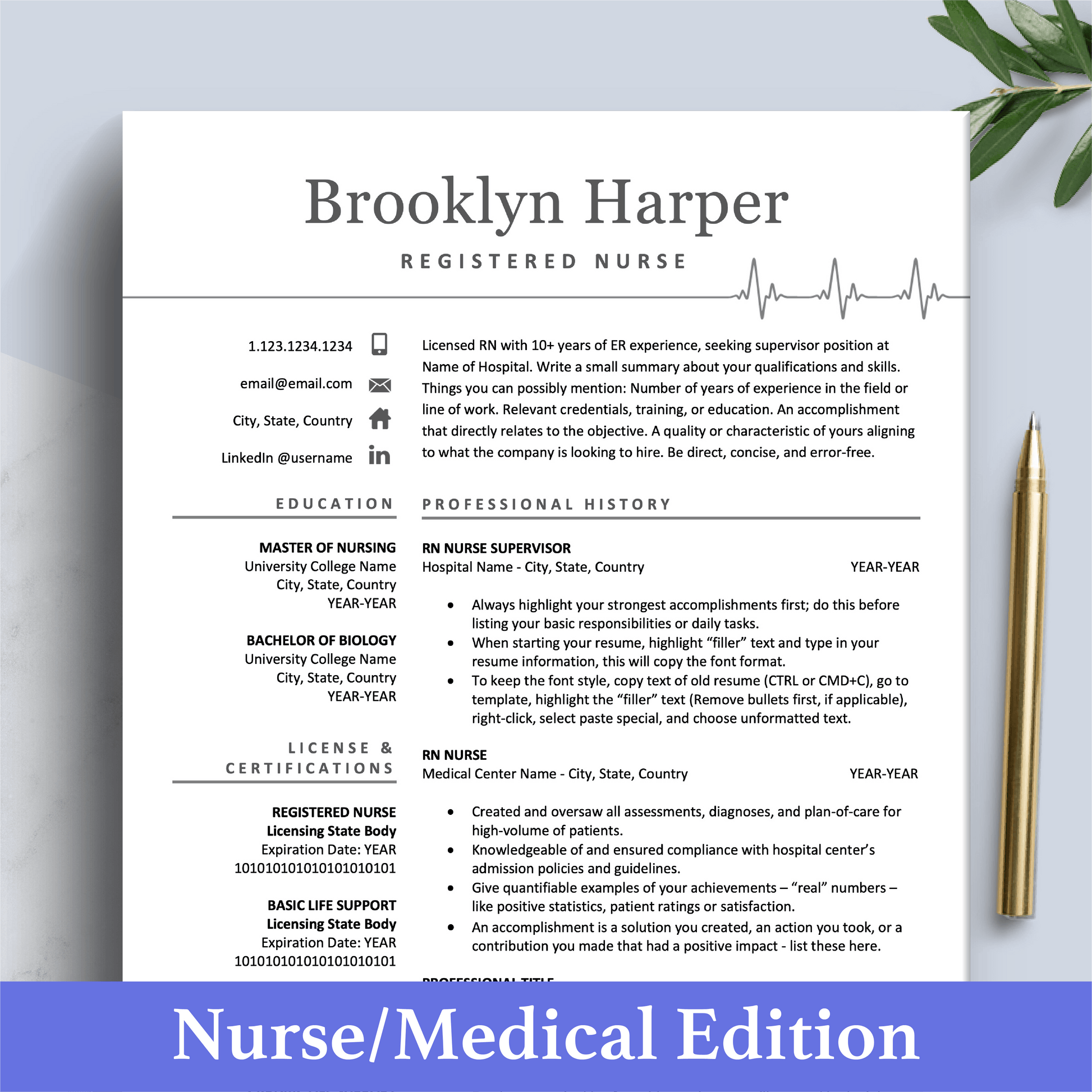 Nurse Resume Designs | Medical CV | Physician Cover Letter - The Art of Resume