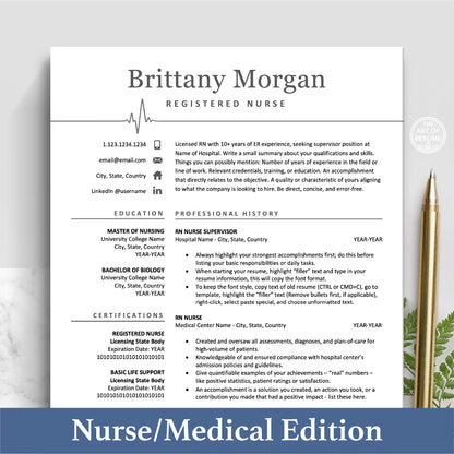 The Art of Resume Templates | Executive Nurse Medical Doctor Resume CV Design Template Bundle