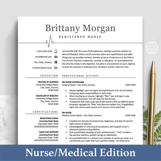 The Art of Resume Templates | Executive Nurse Medical Doctor Resume CV Design Template Bundle