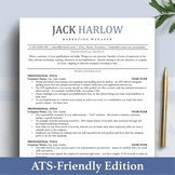 Professional ATS Resume CV Template | Applicant Tracking System Friend ...