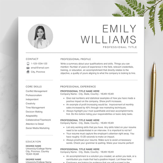 The Art of Resume | Professional Resume CV Template Design with Photo Picture