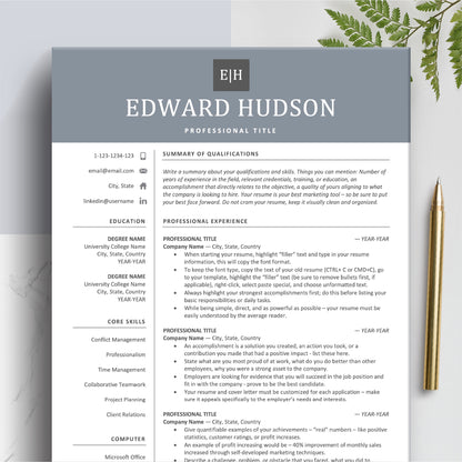 The Art of Resume Templates | Professional Modern Blue  Resume CV Design Template Bundle