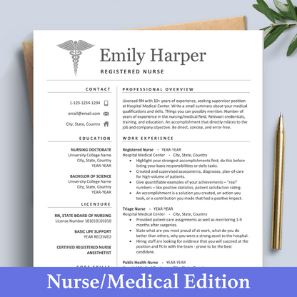 CV de enfermera registrada | Currículum médico | Currículum vitae del estudiante de medicina