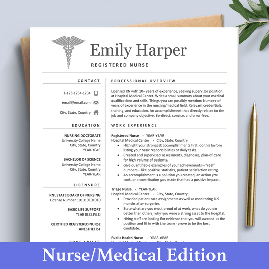 Registered Nurse Resume CV | Doctor Resume | Medical Student Resume - The Art of Resume