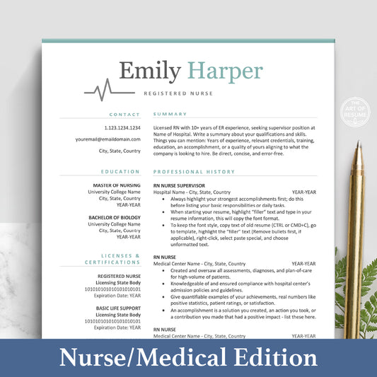 The Art of Resume | Medical Nurse Doctor Resume CV Template Maker Bundle