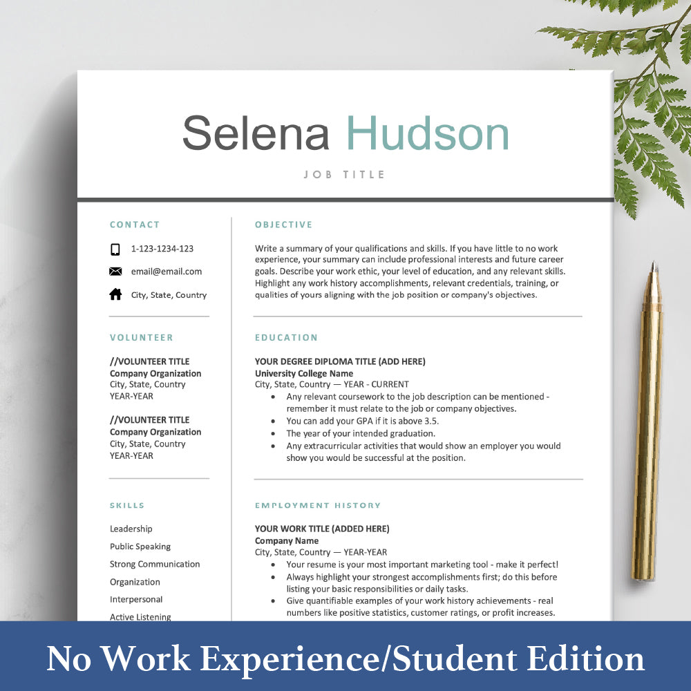 The Art of Resume Template Design | Student Resume Template 