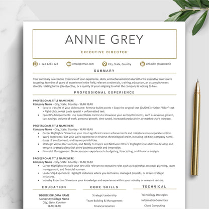 The Art of Resume Templates | Executive Resume CV Design Template Bundle