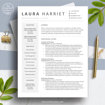 The Art of Resume Templates | One Page Simple Modern Resume CV Design Template Maker | Curriculum Vitae for Google Docs, Apple Mac Pages, Microsoft Word, Mac, PC Bestselling Resume Curriculum Vitae Maker
