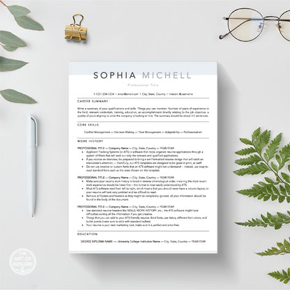 The Art of Resume Templates | Modern ATS-Friendly One-Page Professional Resume CV Design Template Bundle